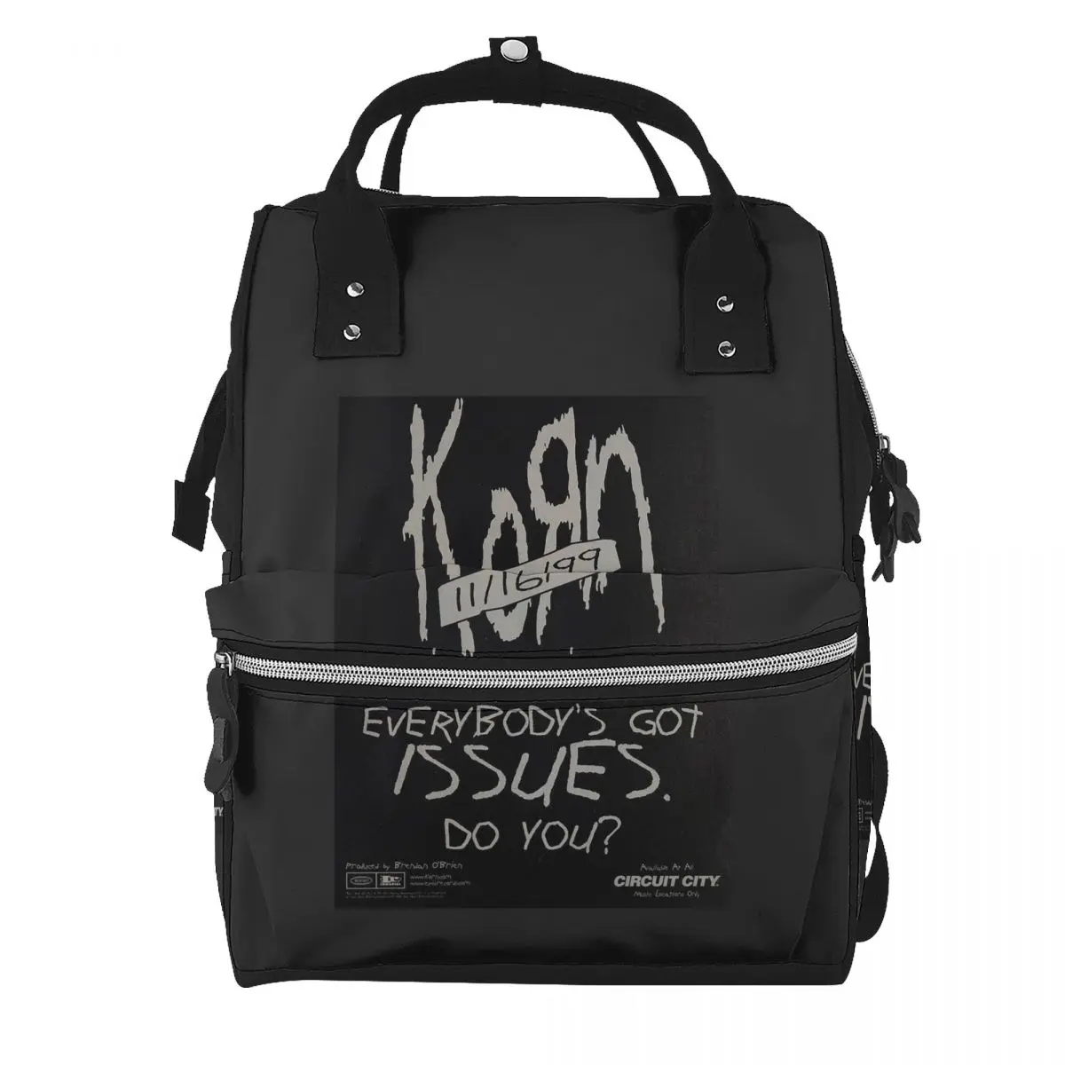 Rock Band Korn Follow The Leader 20Th Anniversary Merch Student Backpack School Bag Hiking Travel Daypack for Men Women Bookbag