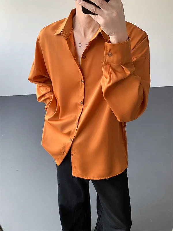 

Barn Wind Silk Face Tee Acetate Long Sve Men's irt Spring Summer High Sensation Dra Sun Protection Ice Silk irt ...