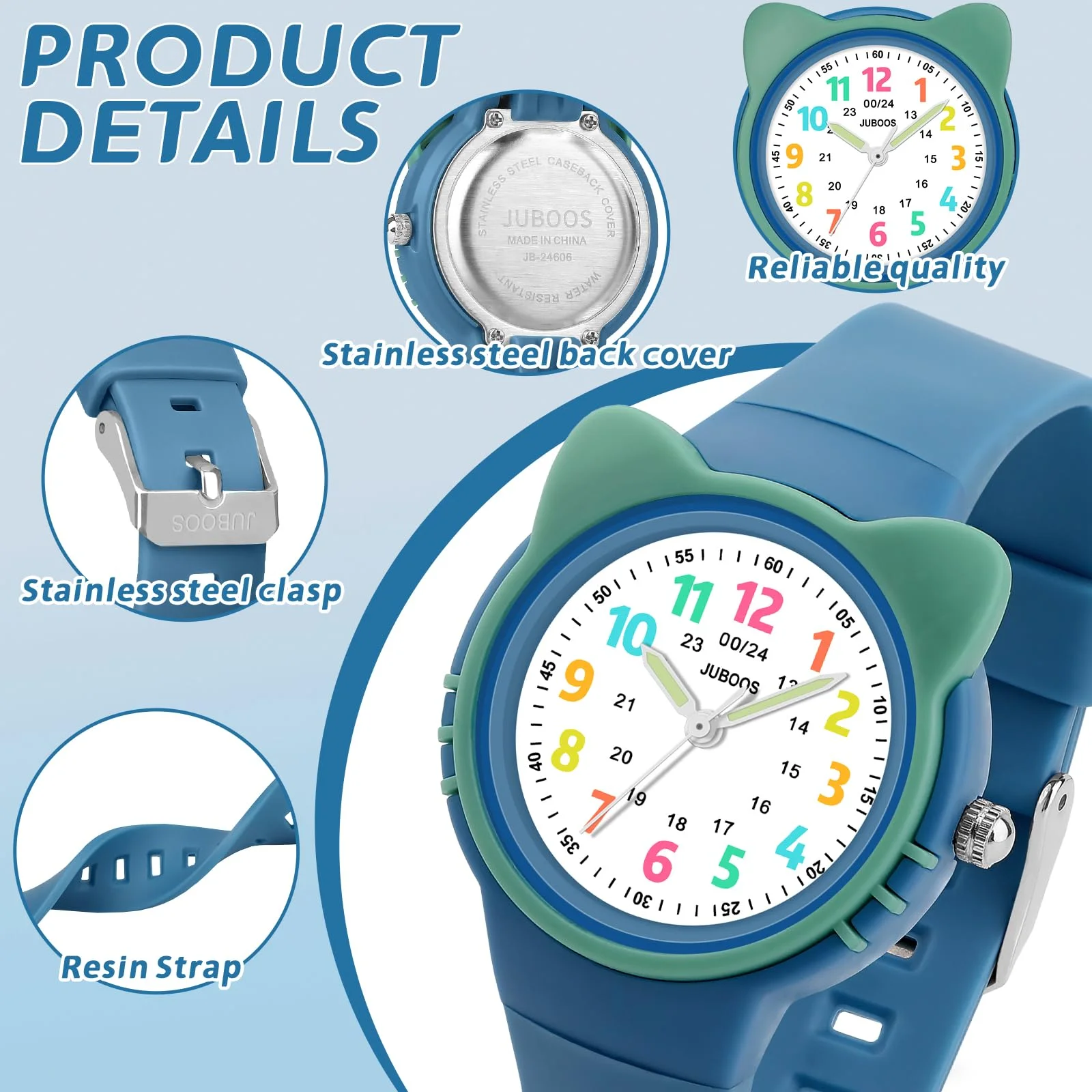 SOCICO Kids Watch for Boys Girls Toddler 3ATM Waterproof and Easy to Read
