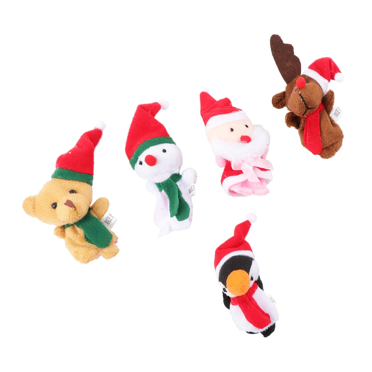 Jouets doux pour enfants, 5 pièces, animaux éducatifs, père noël, pingouin, bonhomme de neige, élan, jeu de noël, marionnettes à doigts, cadeaux