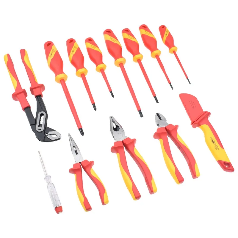 13pcs VDE Insulated Tool Set New Energy Auto Repair Multi-functional Electrician Pliers Screwdriver Strong Magnetic