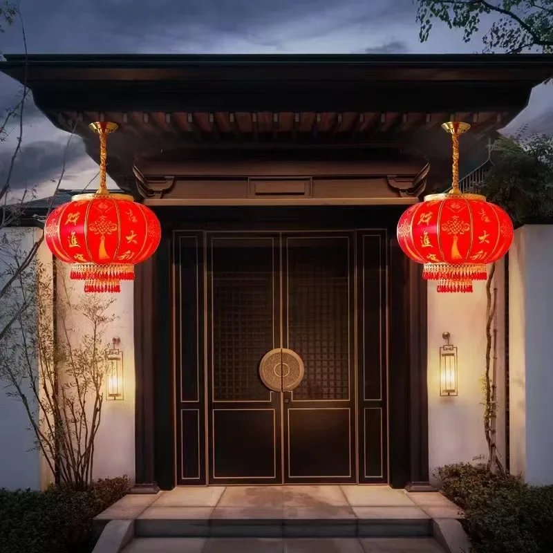 Chandelier classical Chinese wind aisle balcony light waterproof outdoor courtyard villa door light