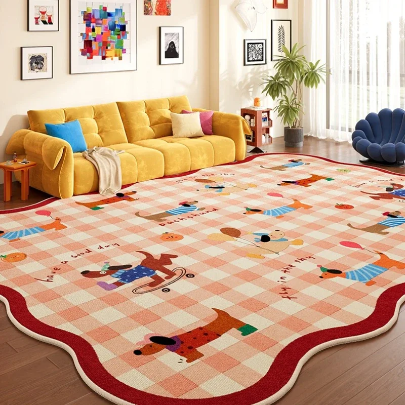Dopamine Color Bedroom Decor Pink Carpet Thick Plush Carpets for Living Room Fluffy Soft Lounge Floor Mat Large Area Bedside Rug