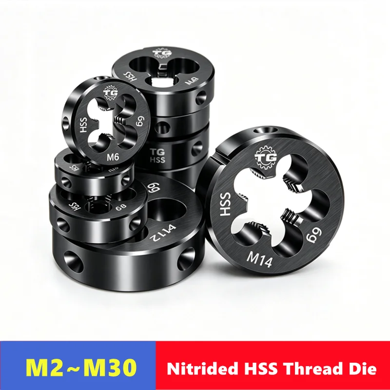 Nitrided Thread Die M2-M30 HSS, Used for Stainless Steel External Thread Tapping and Thread Repair Machine Tool