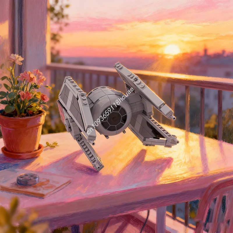 

257pcs MOC Star Battle Chibi Scale TIE Interceptor Model Building Toys Blocks Architecture Idea Festival Gift Education
