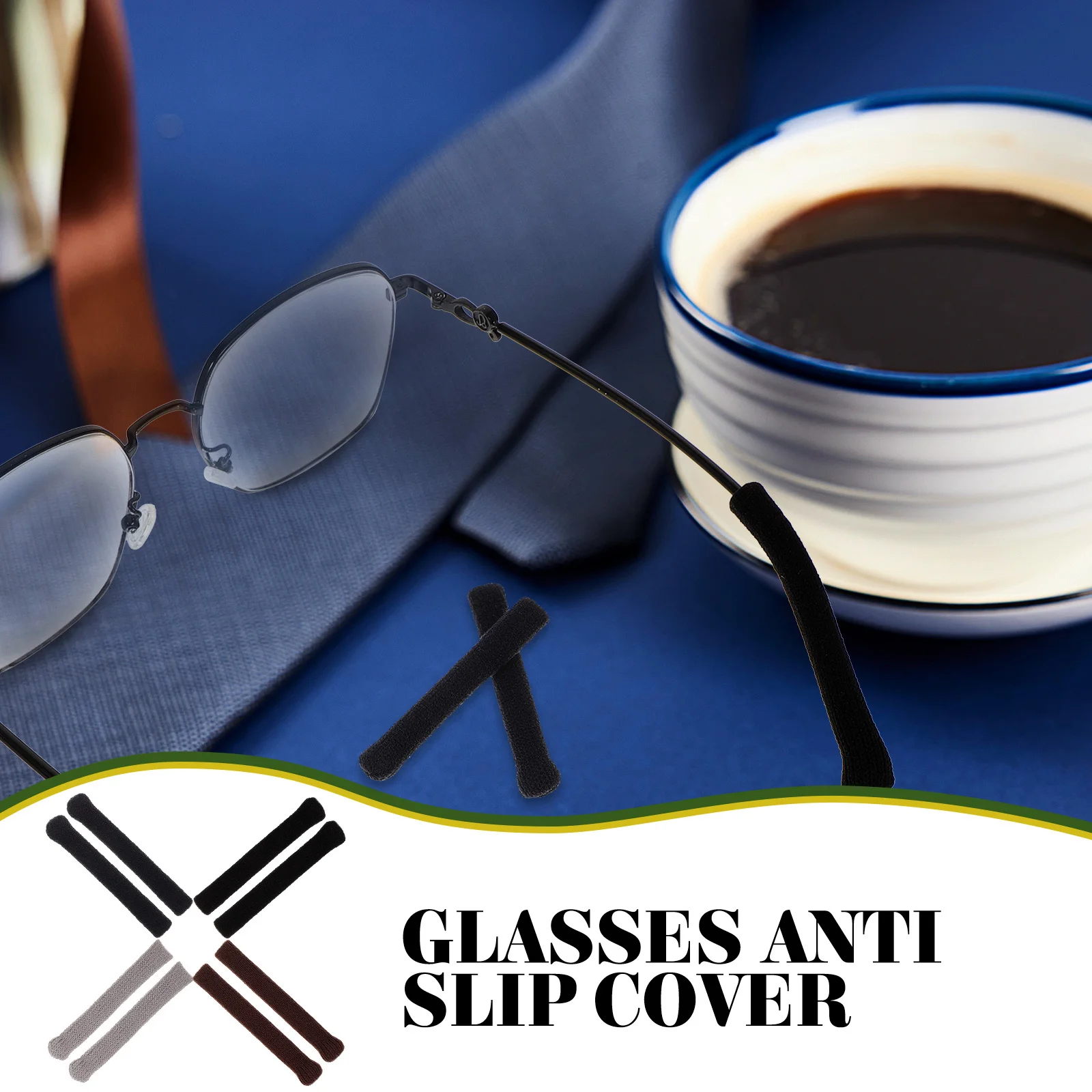 

4Pairs Anti Slip Glasses Leg Covers Knit Eyeglasses Ear Cushions Prevent Slipping for Daily Wear Outdoor Sports Glasses Holder