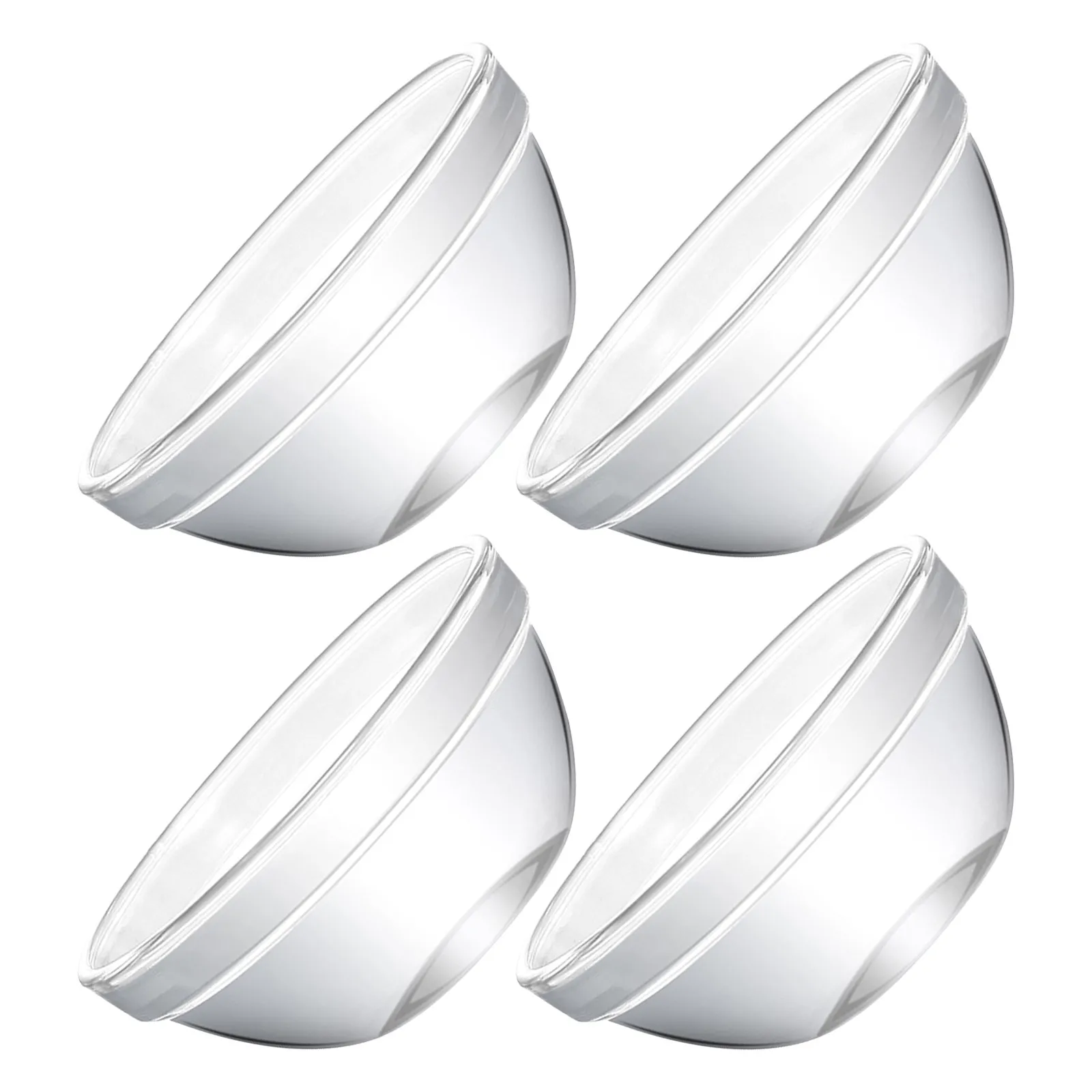 

4Pcs Household Glass Bowls Clear Stackable Multi-Function Food Containers for Kitchen Dessert Serving Glass Bowls