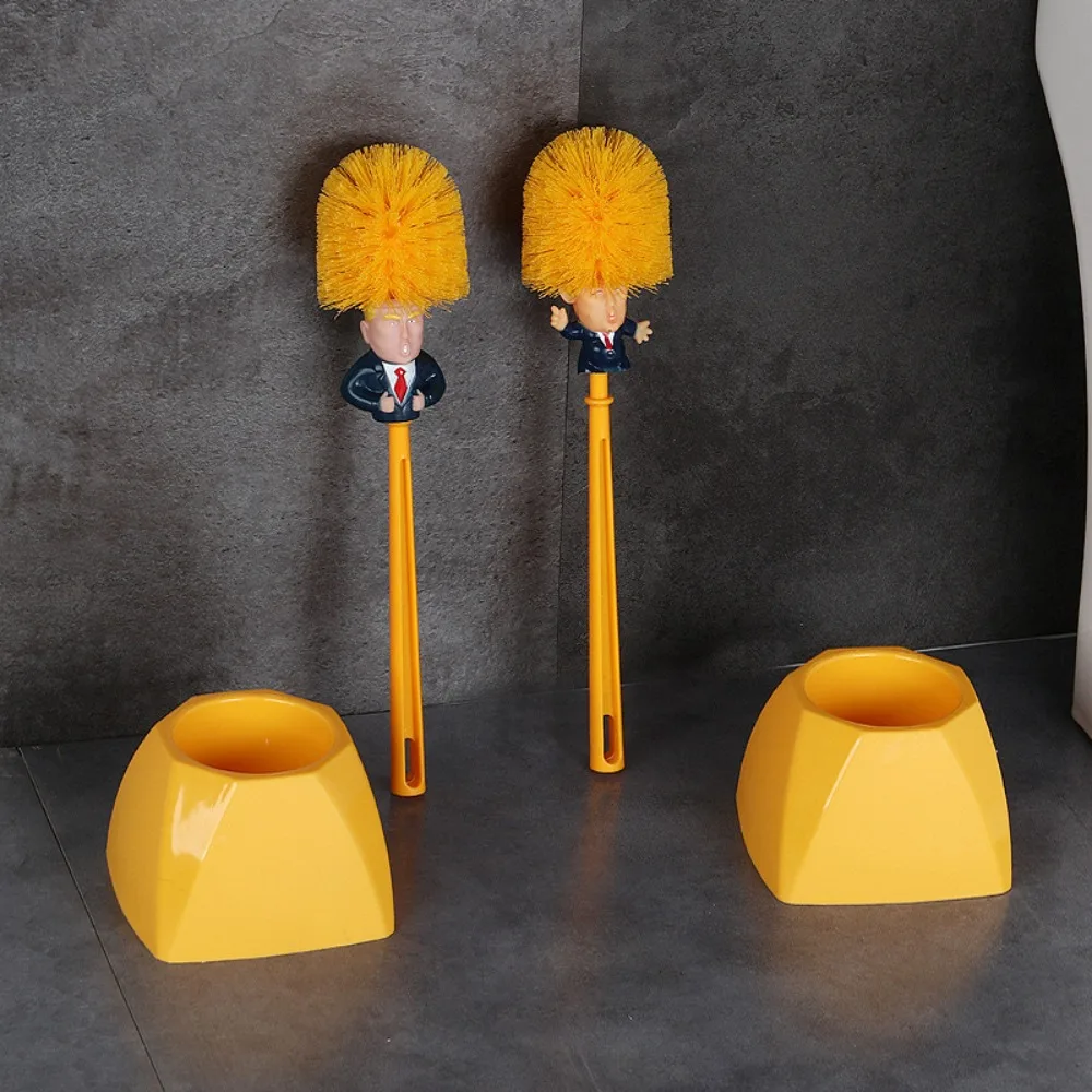 NEW Donald Trump Trump Toilet Brush Yellow pole Fun Toy No Dead Angle Cleaning Tool WC Long Handle Clean Brushes Household