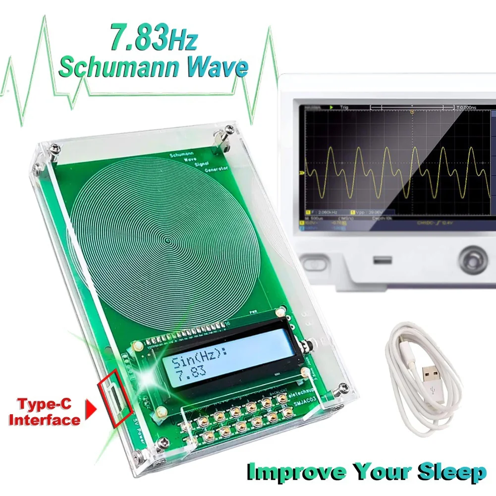 1pc Custom Frequency Generator V2 SchumannWave Resonance Generator 7.83Hz Adjustable Home Improvement