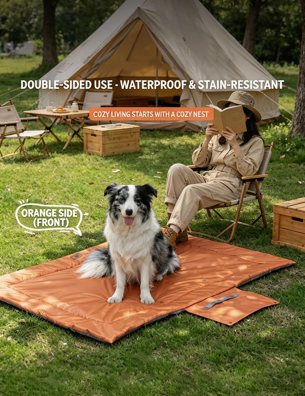 Tragbare Wasserdichte Bissfeste Hundematte Waschbares Anti-Biss-Katzenbett für Outdoor-Abenteuer Leicht zu Reinigende Reisebox-Auflage Haustierbedarf – Detail 6