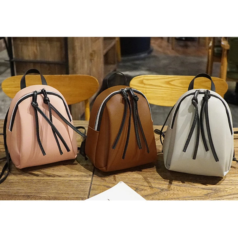 

2023 Women's Mini Backpack Shoulder Bag with Tassel M2 Zipper Female Leather School Bagpack Bag for Teenage Bags for Women