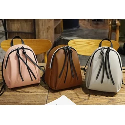 2023 Women's Mini Backpack Shoulder Bag with Tassel M2 Zipper Female Leather  School Bagpack Bag for Teenage Bags for Women