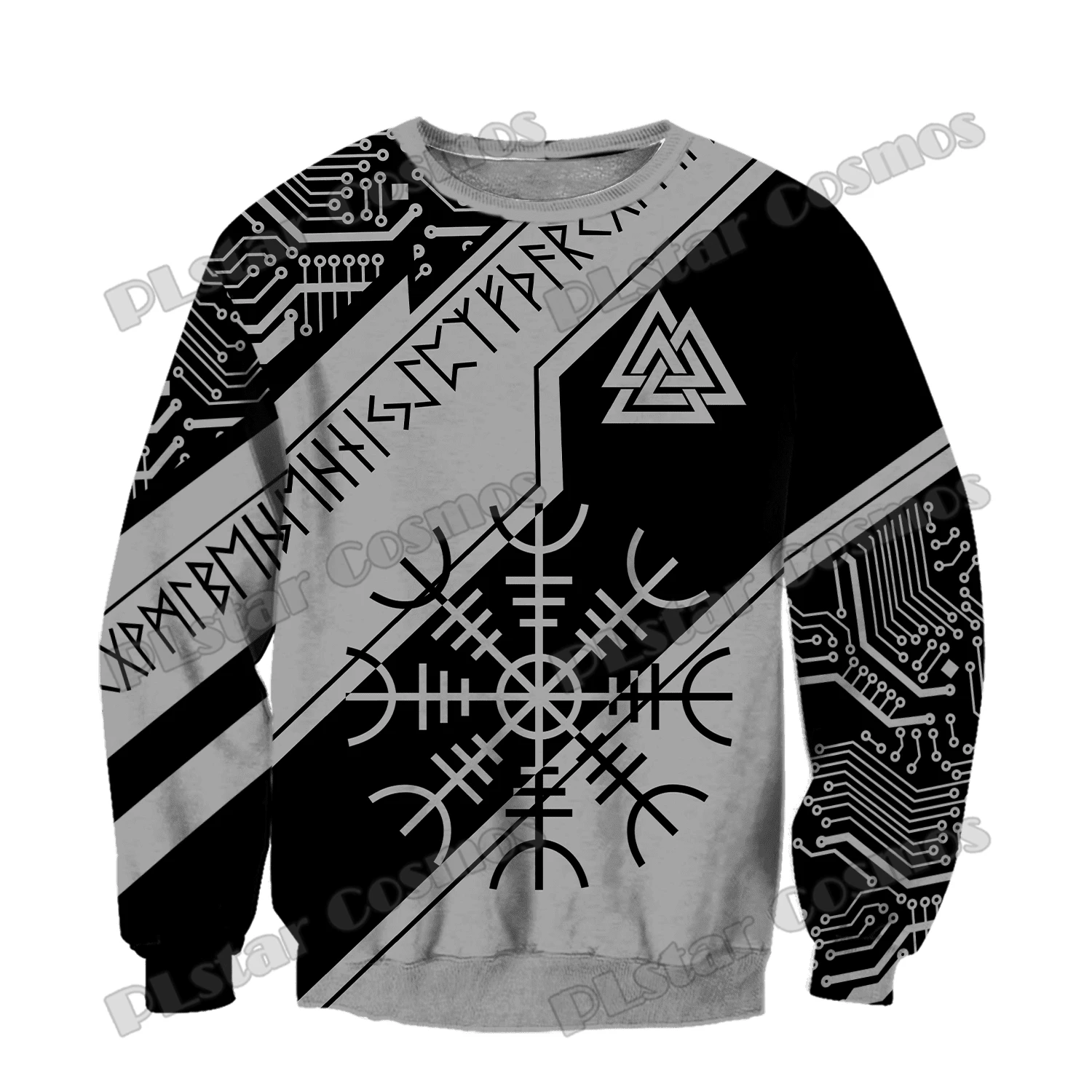Wolf Yin And Yang Tattoo Warrior 3D Printed Men's Crewneck Sweatshirt Autumn Streetwear Unisex Casual Long sleeve Pullover HW65