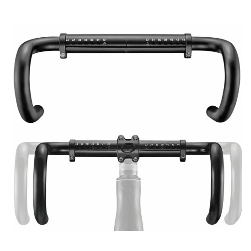 FOURIERS Aluminium Alloy Road Bicycle Bent Bar 31.8mm For Indoor Use Adjusted Handlebar 320mm-420mm Bike Drop Handlebar Parts