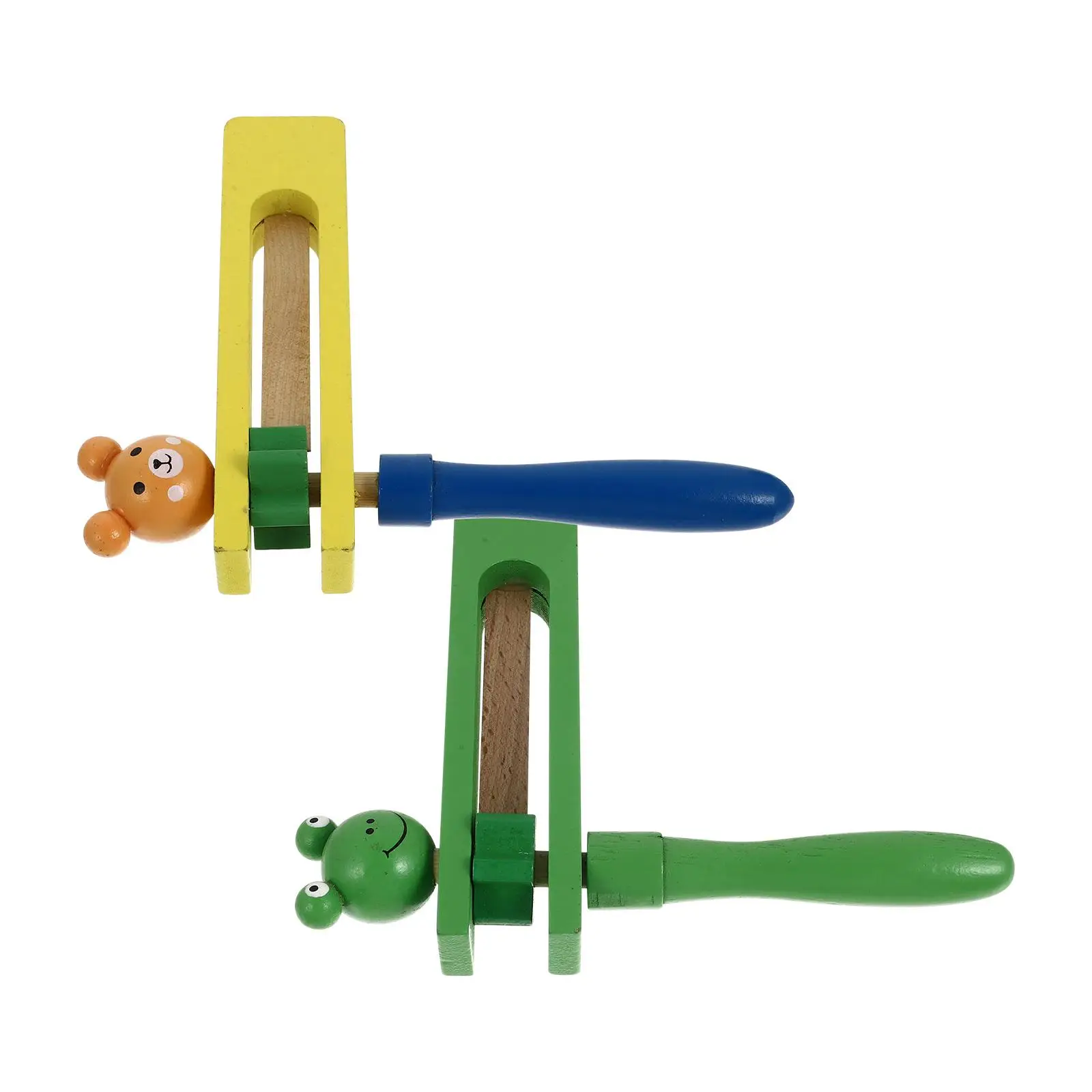 2 Pcs Early Teaching Aids Instruments Kids Musical Children's Percussion Castanets Toy Wooden Travel