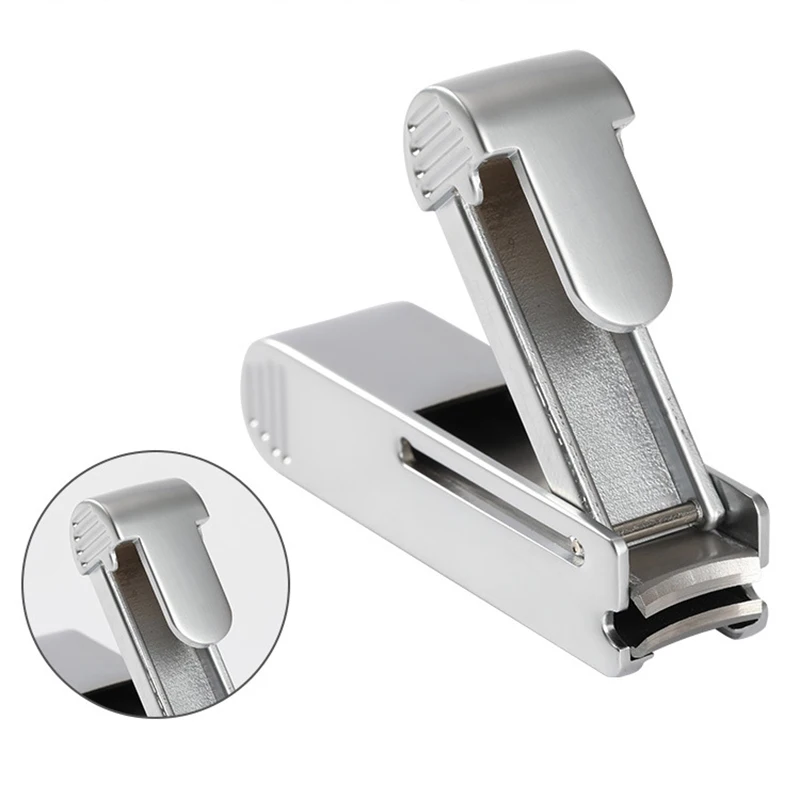 

1Pcs Stainless Steel Anti-splash Nail Clippers Push-pull Style Nail Cutter Nail Toenail Trimming Tool Portable Keyring Pendant