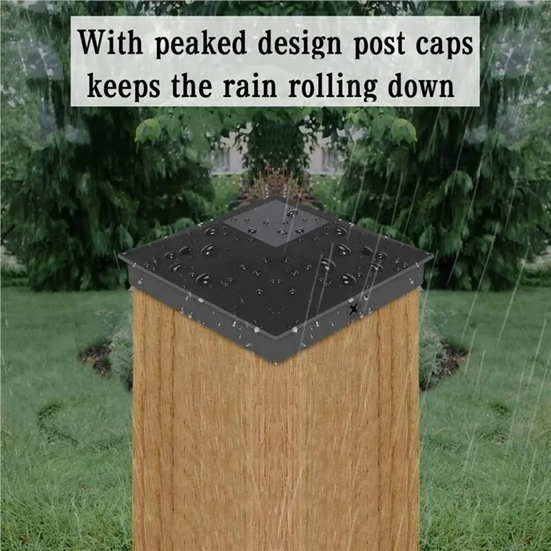 ABUN-24 Pack 4X4inch Post Caps,Fence Post Covers Outdoor Waterproof, Fits Wood/Vinyl Posts For Deck Fence Mailbox Patio Decor