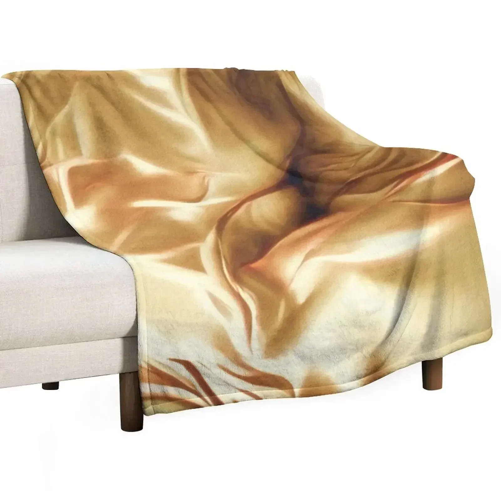 

Pale Gold Silk Satin Fabric Series 6 Throw Blanket Winter beds Retros Blankets