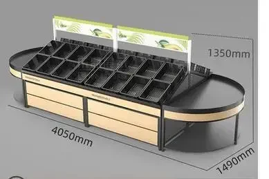 

Fresh supermarket vegetable shelf commercial stainless steel bone chopping table fruit shelf display rack