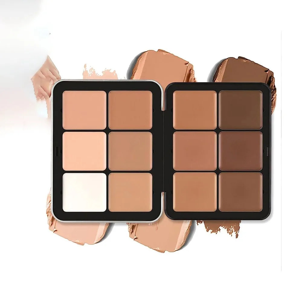 Kara-Palette de fard à joues secret, boîte en fer, plaque de fard à joues en poudre, crème pour tous les types de peau, cosmétiques à couverture complète à long terme, 1 ensemble