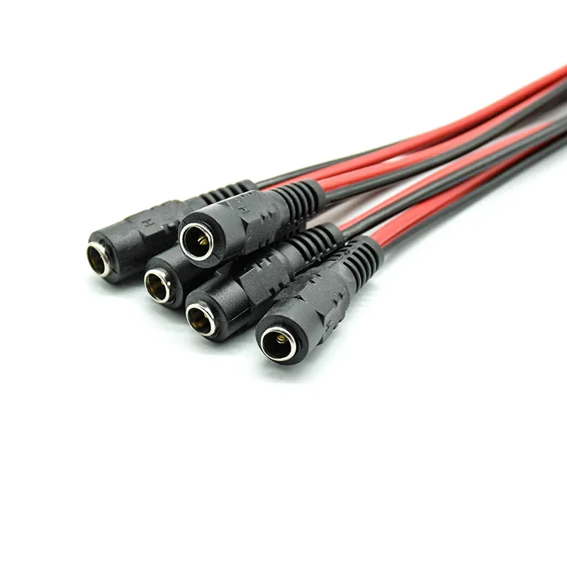 5pcs DC power male female cable 12V Plug DC  Adapter cable Plug Connector for CCTV Camera DC plug 5.5*2.1mm 5.5x2.1