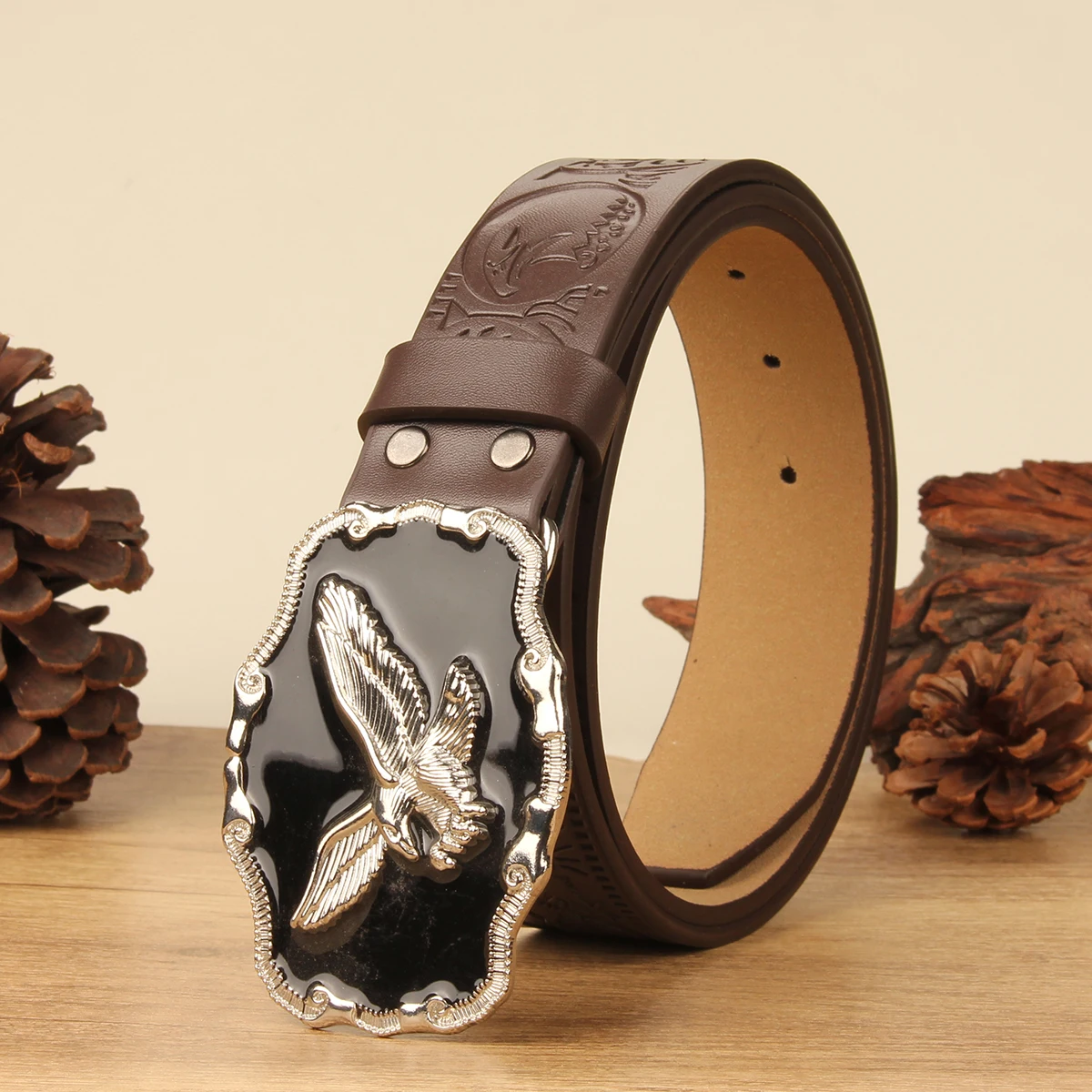 Мужской и женский джинсовый стиль в западном стиле с коровьей головой шириной 3,7 см, модный ремень с гладкой пряжкой и принтом, ремни