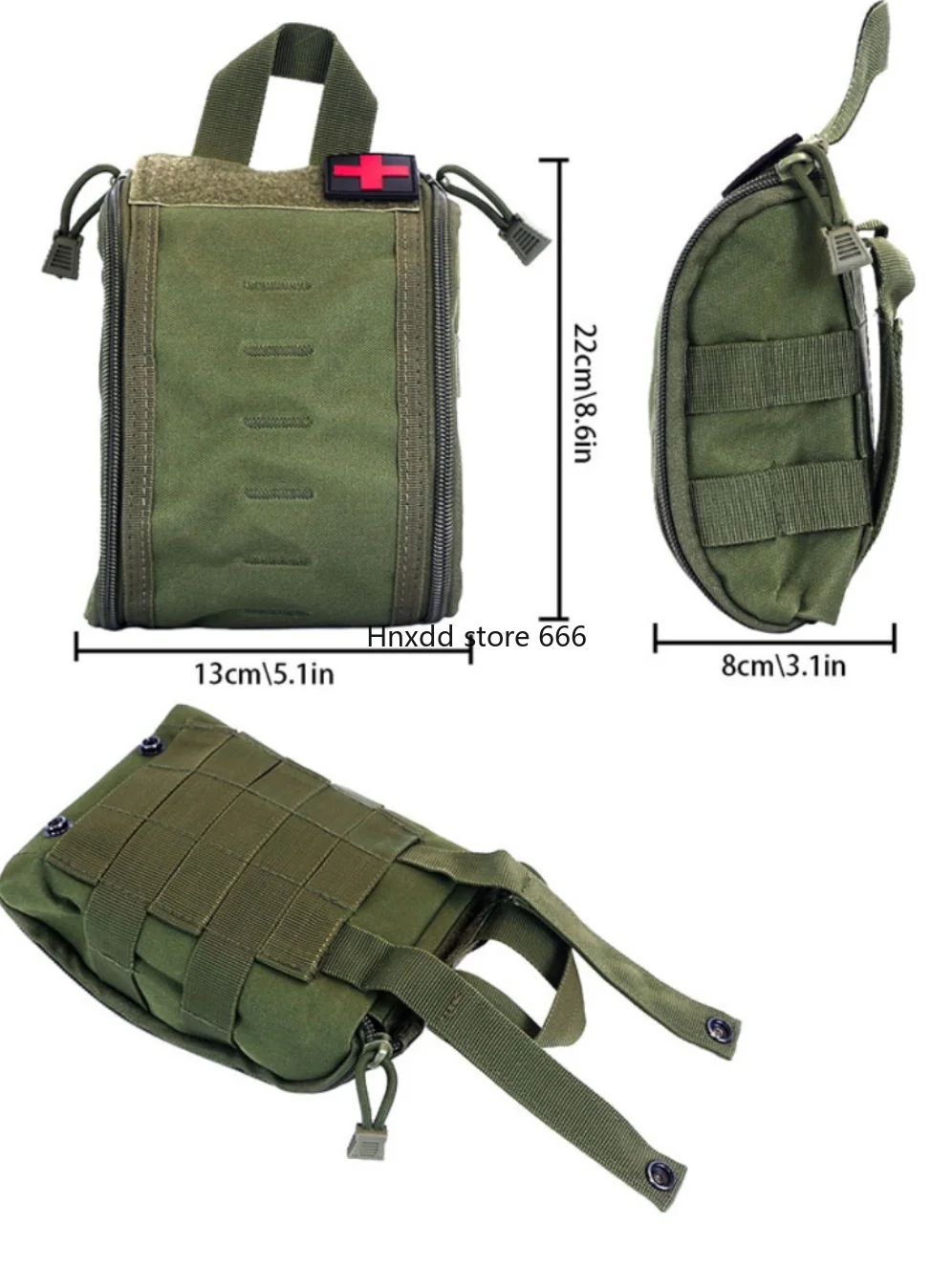 Portable outdoor trauma first aid kit 500D matting nylon