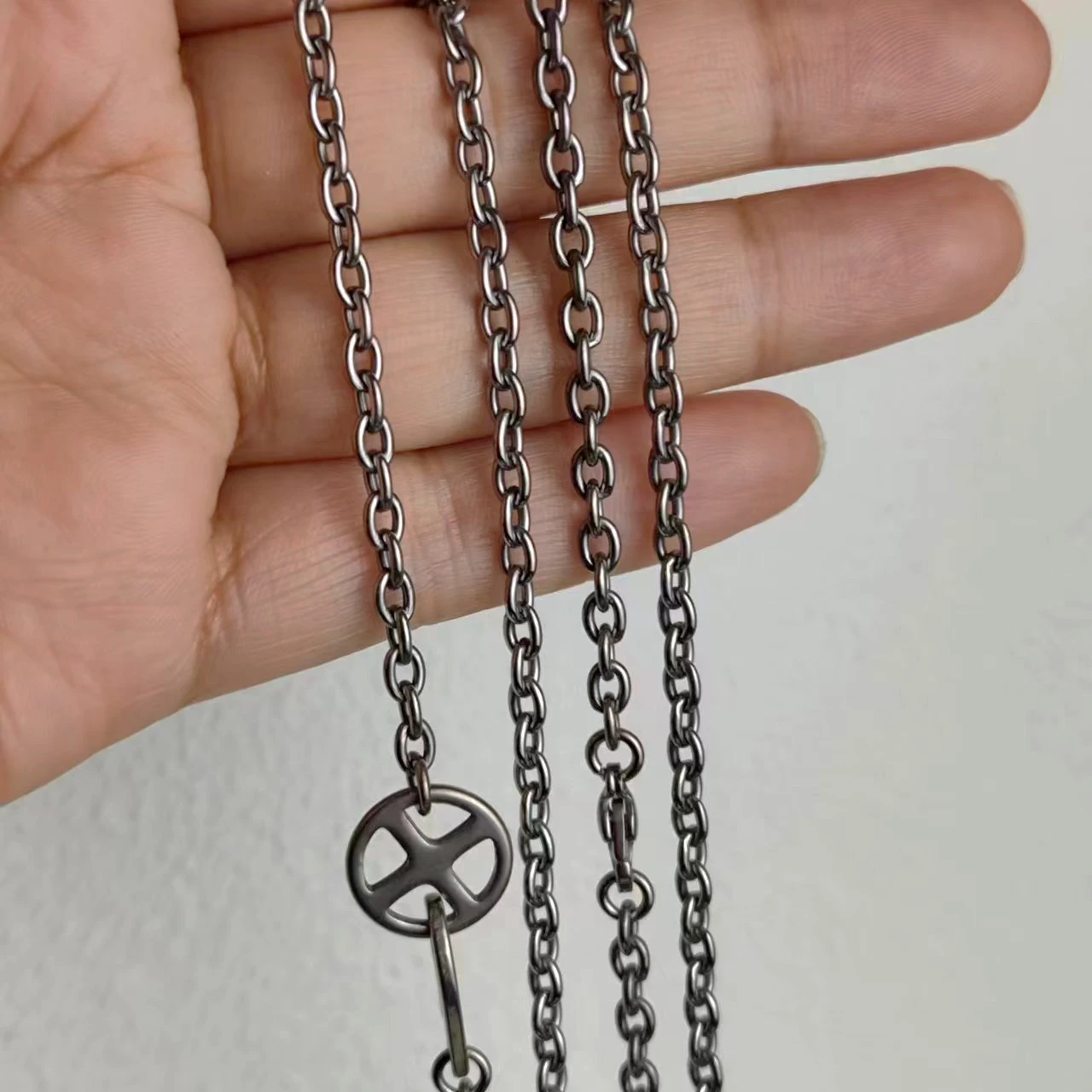 3.5 MM Width Round O Chain Necklace Welded Deadth Link Chain for Men & Women Summer Skin Friendly