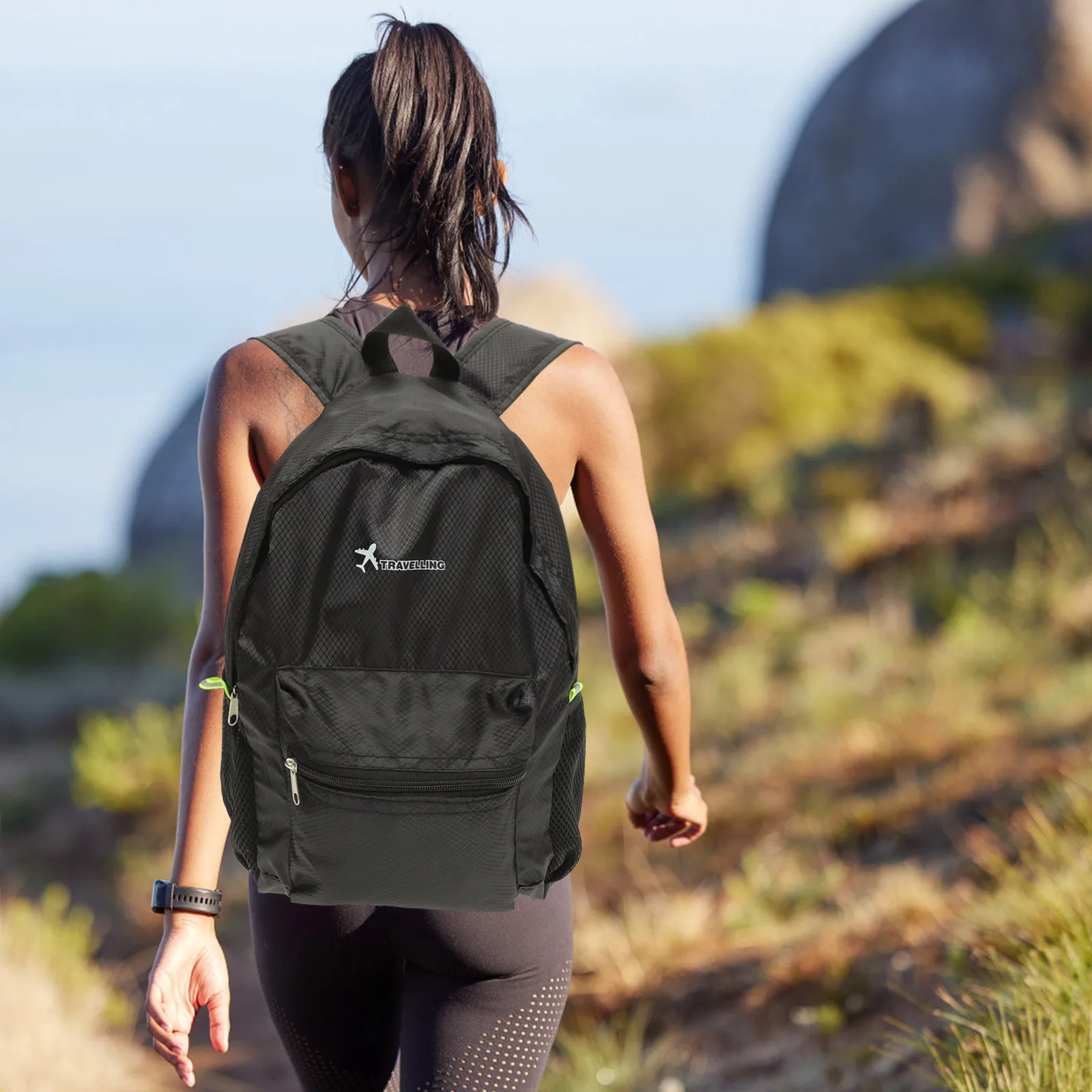 

Складной рюкзак с сетчатым узором, легкий дорожный рюкзак для путешествий, походов, кемпинга, пикника, с сетчатыми карманами, унисекс