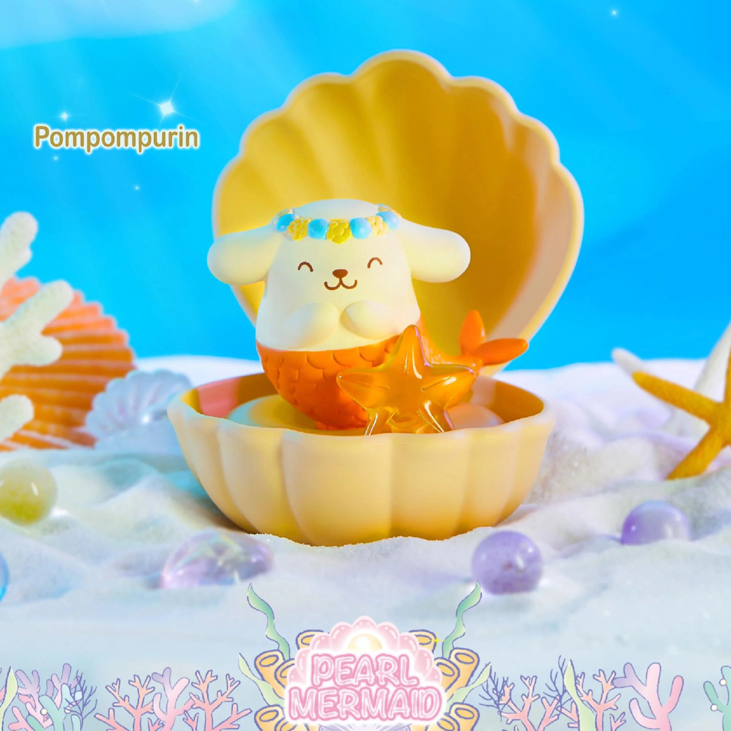 Authentic  Sanrio Mermaid Shell Series Blind Box Collectible Figures Desktop Ornaments Gifts Kuromi and Kitty Cat