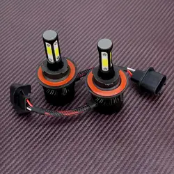 1 Pair Front Left Right LED Headlight H13 High Low Beam Lamp Bulb 6000K Fit for Nissan Sentra 2004 2005 2006 2007-2012 Black