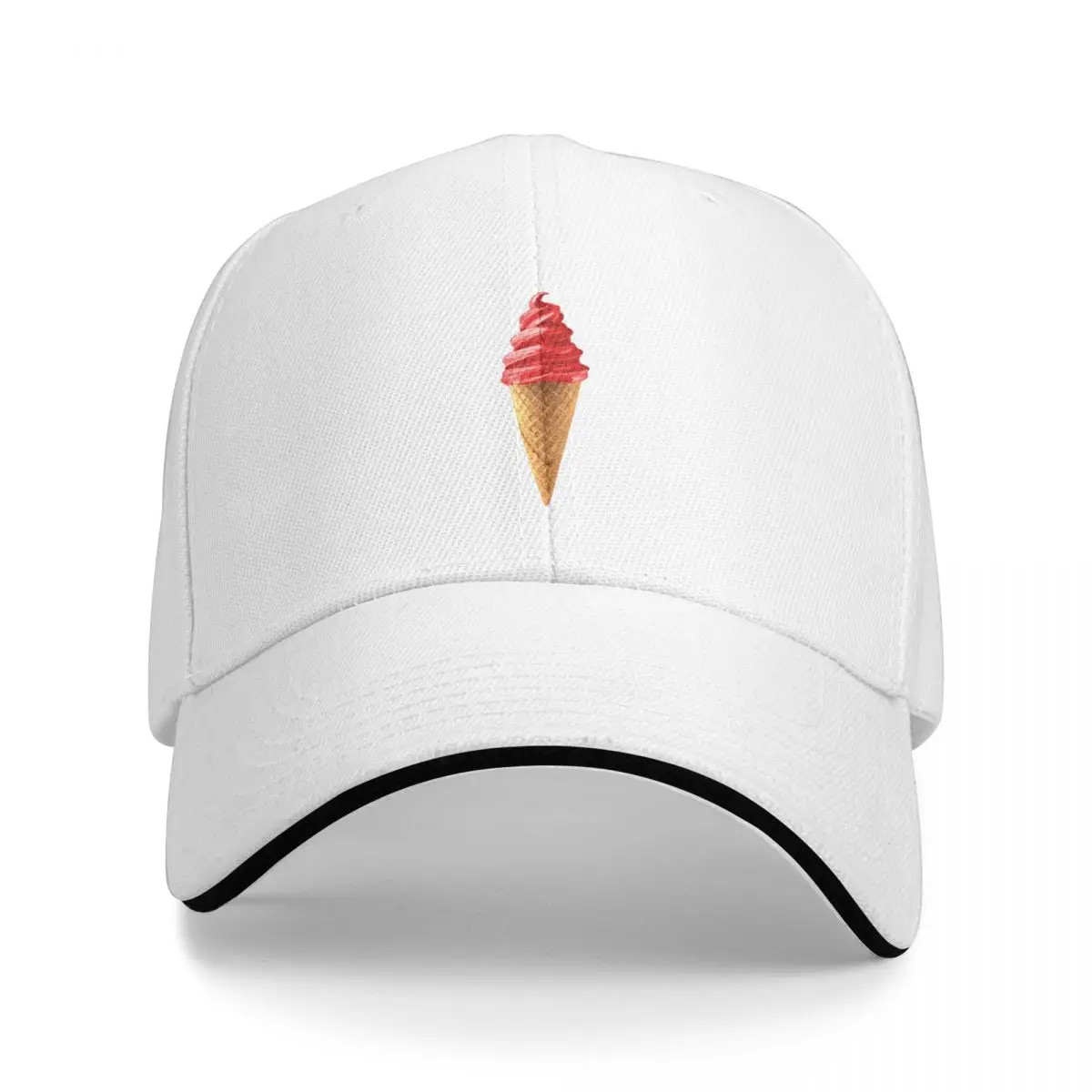 Sweet Red Cherry Dipped Ice Cream Cone Baseball Cap Hip Hop cute custom Hat Caps For Men Women's