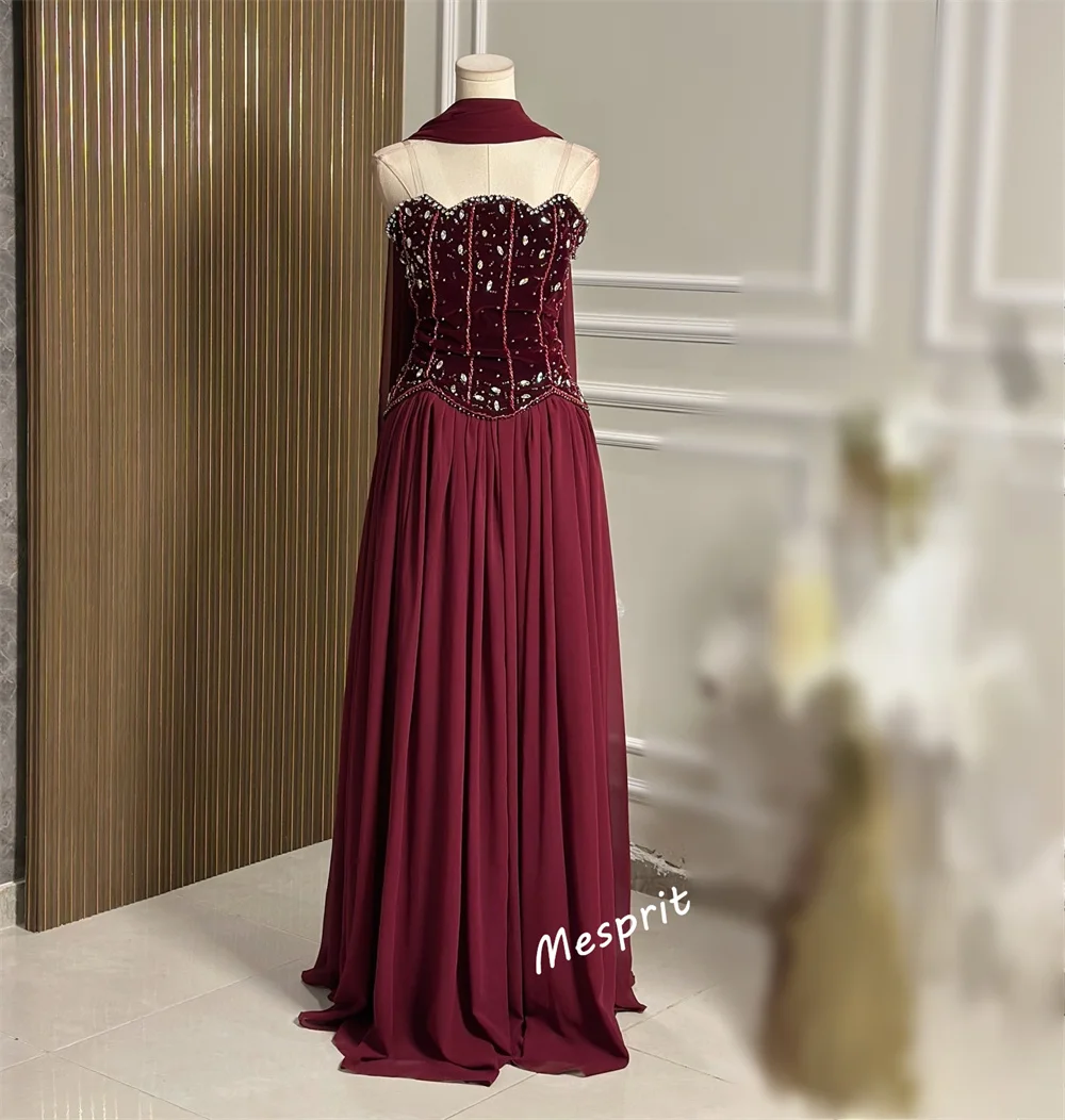 Abiti lunghi a trapezio senza maniche con strass glitter personalizzati Abito da sera formale Occasioni su misura Prom Wedding Party