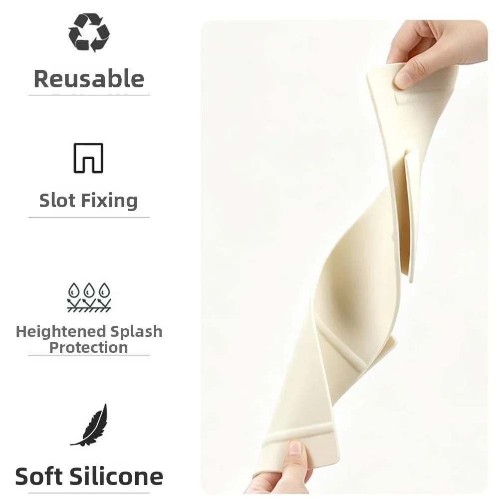 Silicone Sink Splash Guard Detachable Flexible Countertop Water Baffle Easy To Install Heighten Kitchen Waterproof Screen