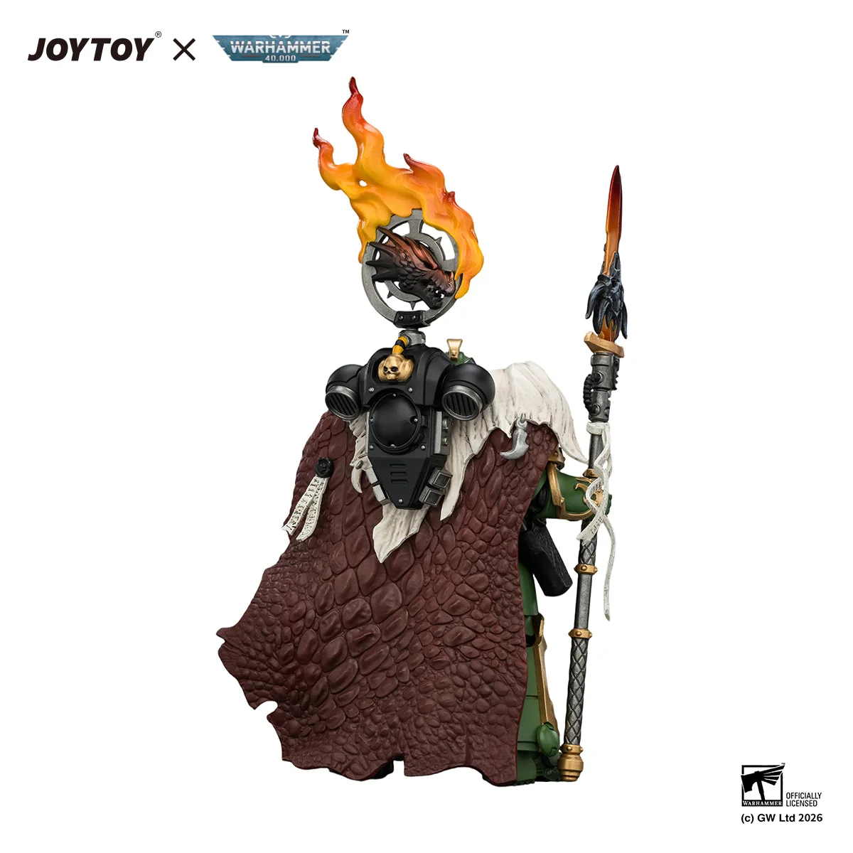 JOYTOY Warhammer 40,000 1/18 Action Figures Salamanders Vulkan He'stan, the Forgefather with the Spear of Vulkan view 3