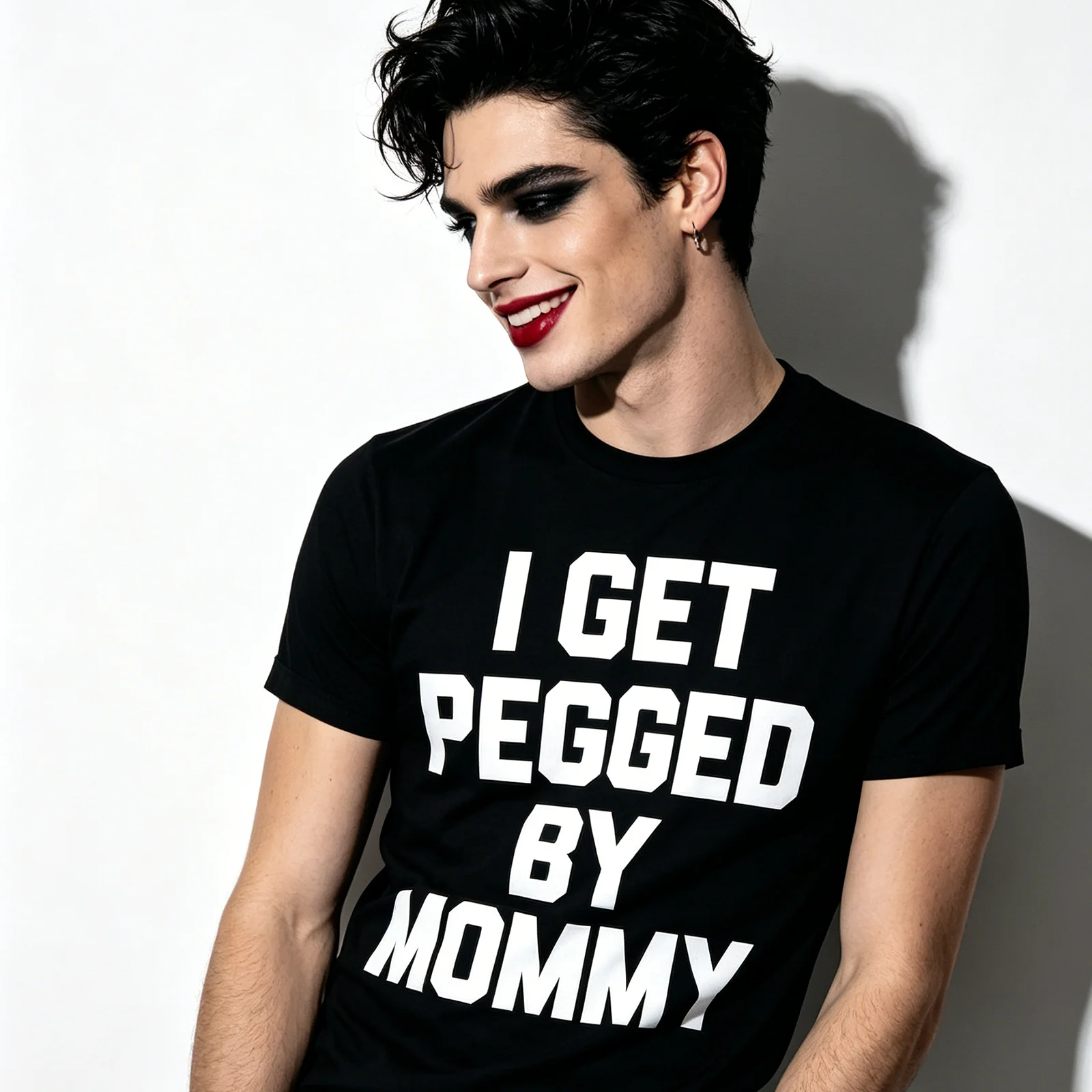 Gay TS CD Sub Friendly Naughty Party T Shirt Unisex Dominant Queen Pegging Roleplay Top Femdom Dominatrix Naughty Party Outfit