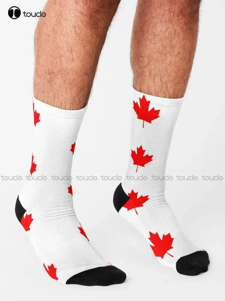 Canadian Flag - National Flag Of Canada - Maple Leaf Socks Men'S Slipper Socks 360° Digital Print Custom Gift Streetwear Cartoon