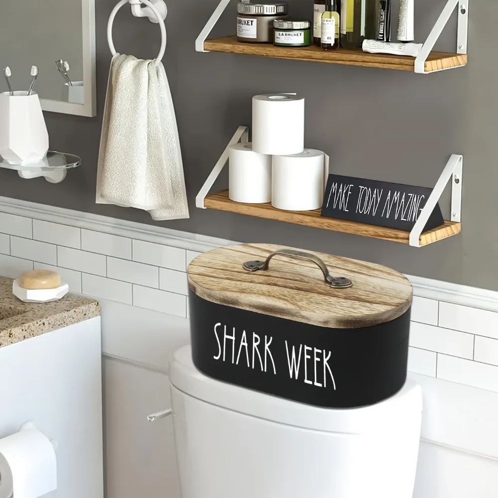 صندوق تخزين خشبي، منظم مناديل الحمام البيضاوي، حاوية تخزين سطح المكتب من الخشب الصلب مع غطاء لتنظيم المنزل