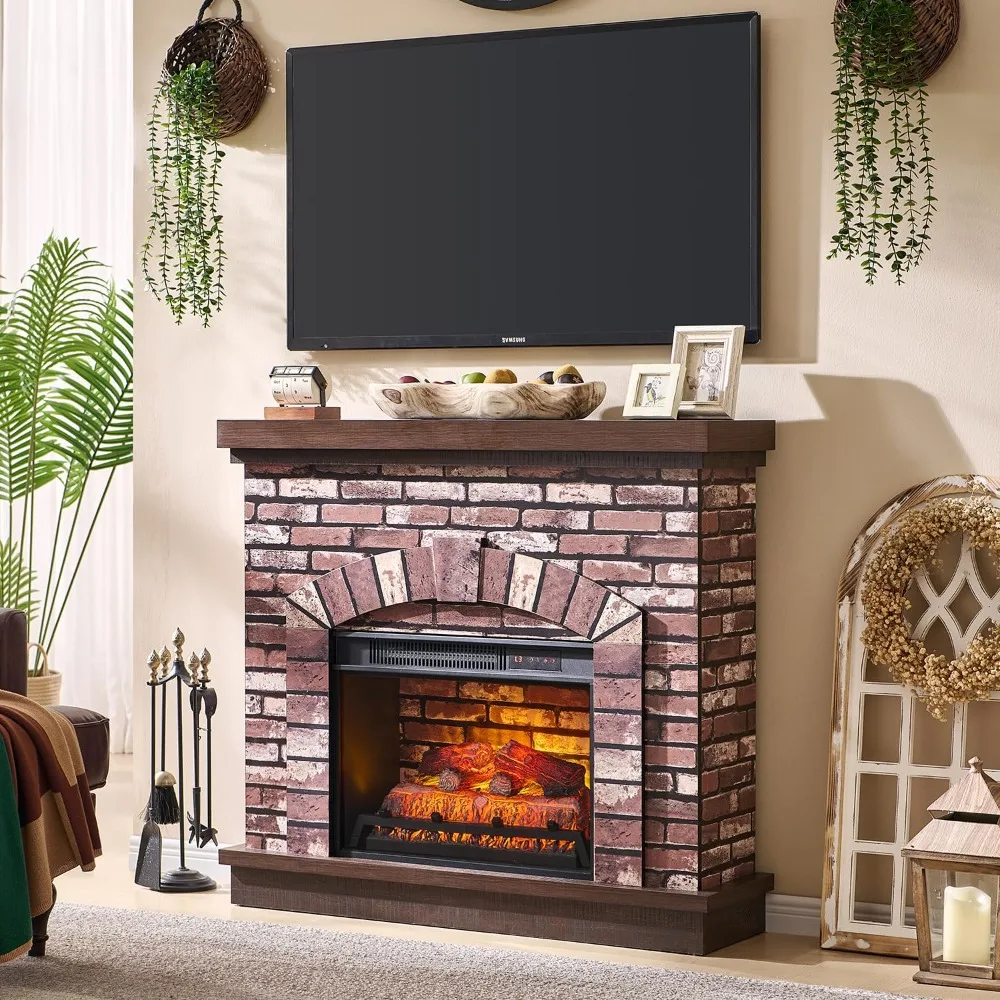 Farmhouse Electric Fireplace with Mantel, 42