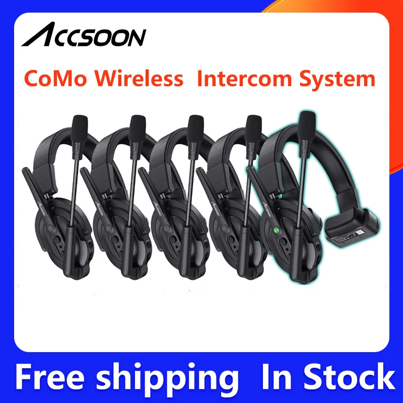 Accsoon CoMo Wireless headset Intercom System 400m Range Noise Reduction Intercom Headset for 9 Users Shooting TV Film Teamwork