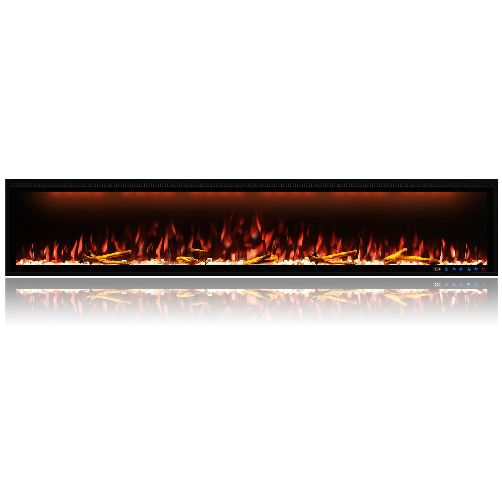 88 Inch Indoor Royal Slim LED Electric Fireplace Heaters Household APP Control With Home