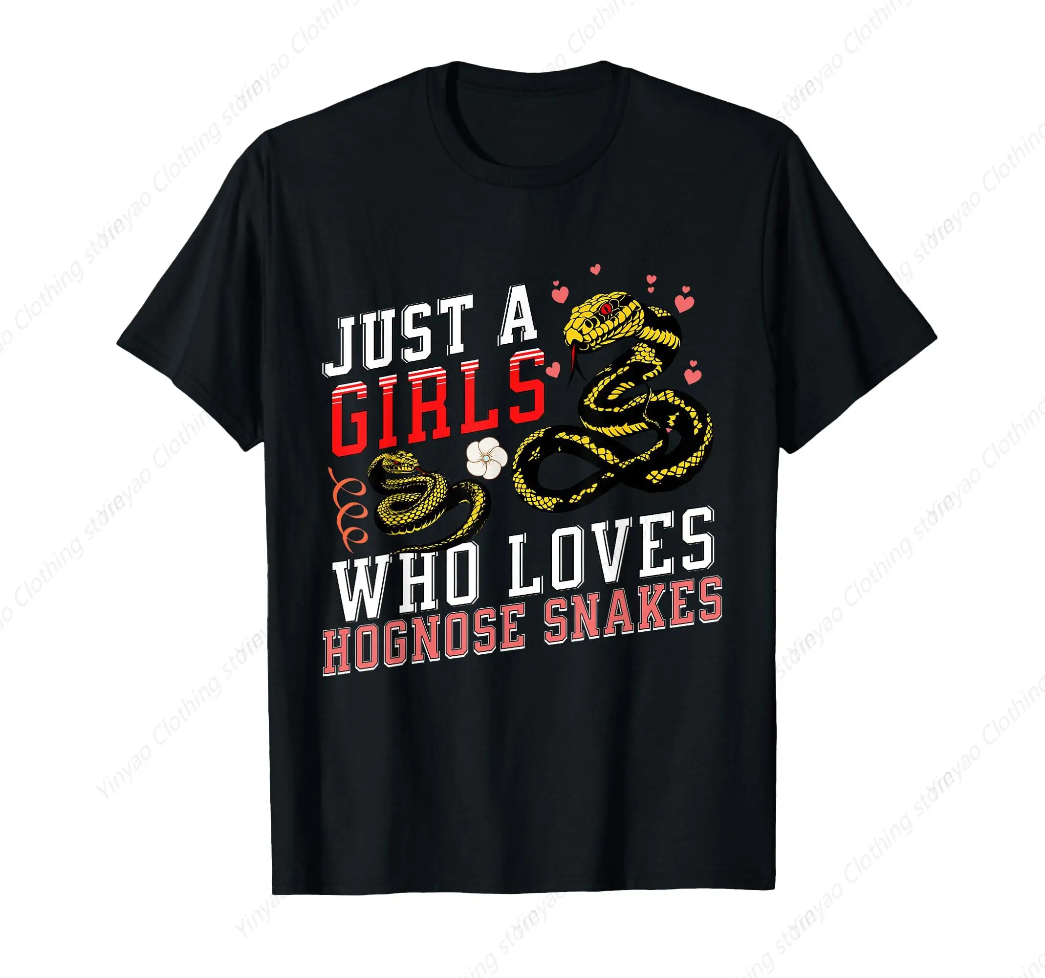 

Just A Girl Who Loves Pig Nosed Snakes Interesting Animal Lover Mom T-Shirt Cool And Fashionable Printed Shirt Pure Cotton