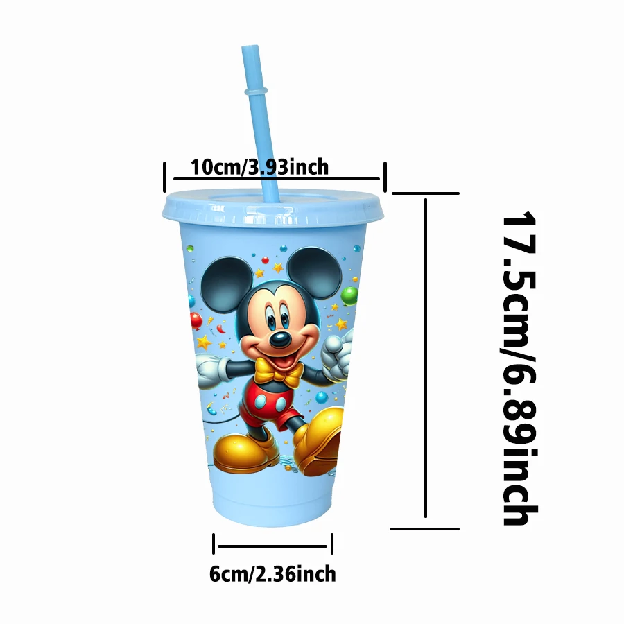 12 قطعة/الحزمة ديزني ميكي ماوس ستار 26 أوقية البلاستيك الملونة حفلة عيد ميلاد أواني الشرب عصير فنجان القهوة