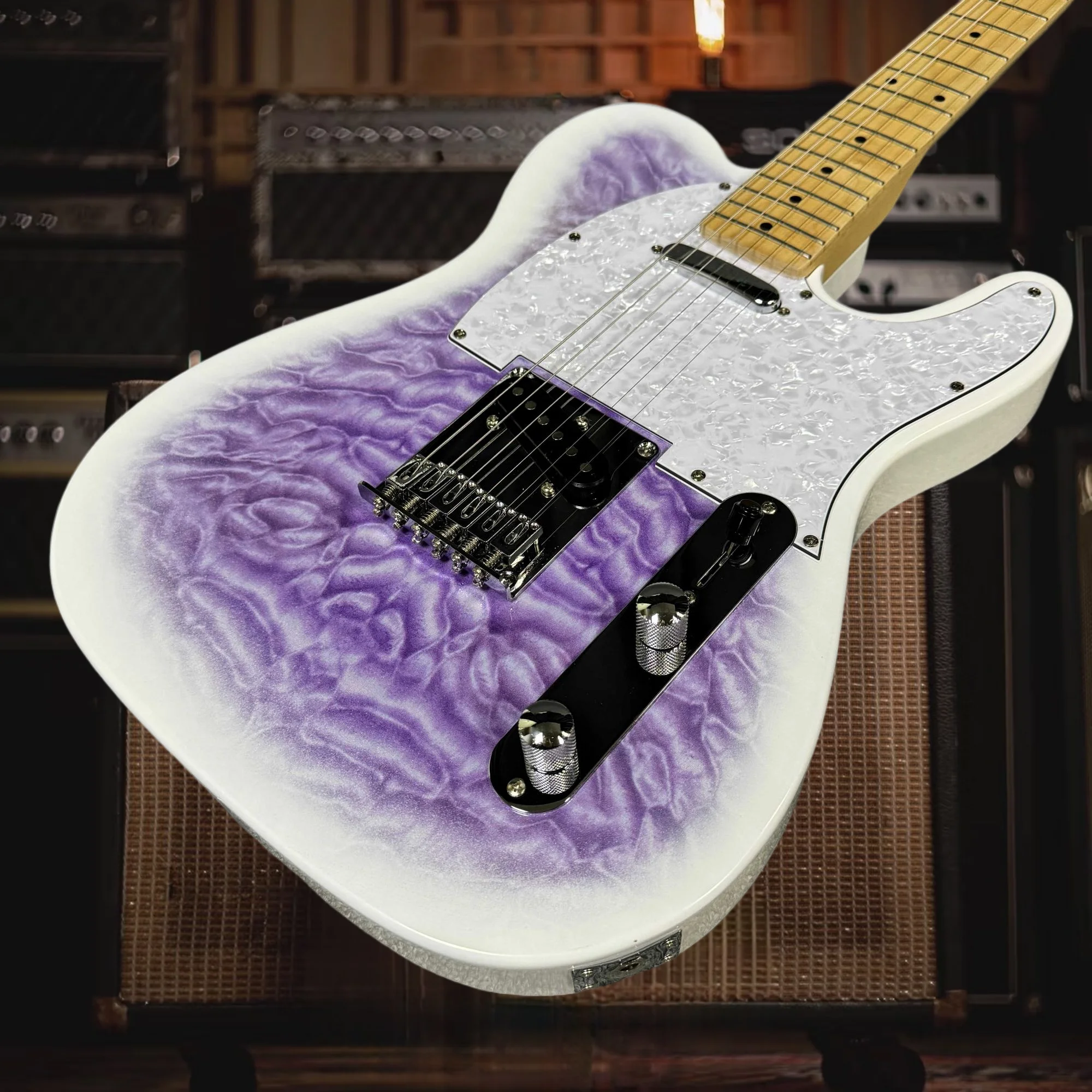 Free Shipping Light Purple TL 22 Tone Mahogany Body Maple Fingerboard Electric Guitar