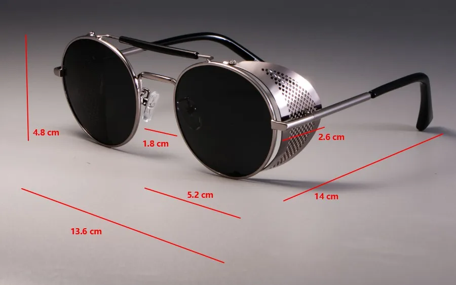zml14 Retro Round Metal Sunglasses Steampunk Men Women Brand Designer Glasses Oculos De Sol Shades UV Protection