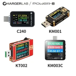 POWER-Z KM003C USB Cable Tester Digital Voltmeter Ammeter Voltage Current Power Meter PD3.1/QC5.0 Fast Charger Power Bank Detect