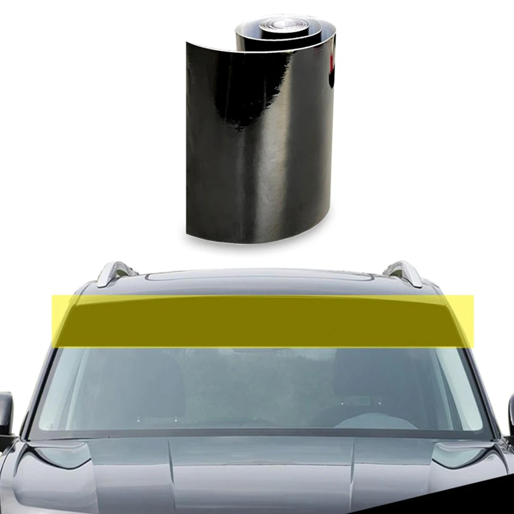 

1pc Glass Sunshade Sticker Windshield Vinyl Strip Visor Decal Protector Car Accessory Personalized Long Lasting No Trace Removal
