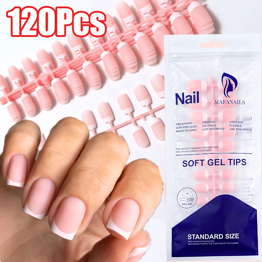 120/150 قطعة الفرنسية ماتي قصيرة مربع الأظافر وهمية 6-3.2 سنتيمتر الأبيض حافة عارية الصحافة على الأظافر غطاء كامل الفرنسية مربع عيد الميلاد مسمار نصائح