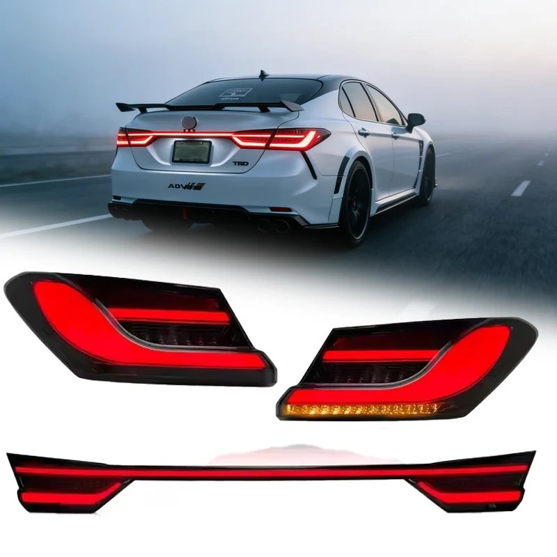 

LED Car Lights Through Tail Lamps Assembly For Toyota Camry 8th Gen 2018-2022 Rear Tail Lights DRL Start-up Dynamic Light Brake