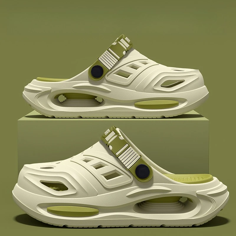 

Driving hole shoes men's new summer outdoor wear thick soled anti slip anti odo wear-resistant two on beach sandals